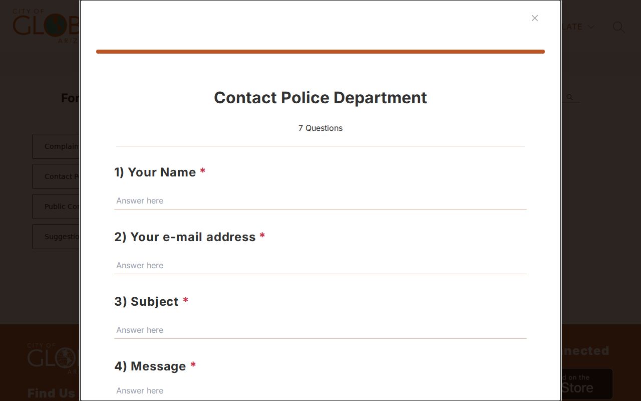 Globe warrant search police contact channel in Gila County